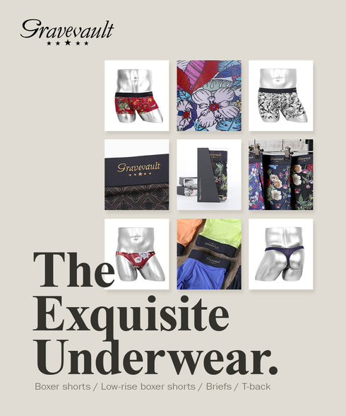 グレイブボールト Gravevault FLOWER メンズ ローライズ ボクサーパンツ 別注カラー 【メール便】 cts